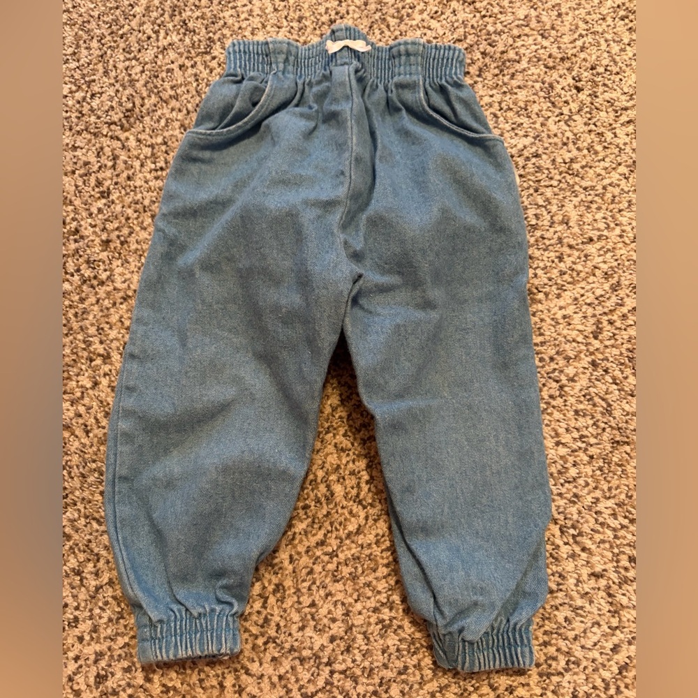 Vintage 90s Fisher-Price Toddler Elastic-Waist Denim Pants - Blue